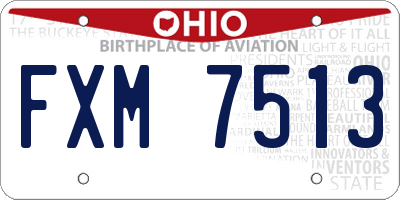 OH license plate FXM7513