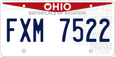 OH license plate FXM7522
