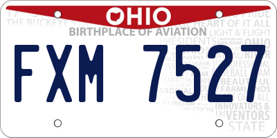 OH license plate FXM7527