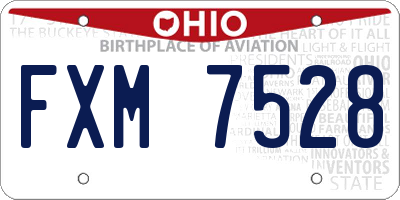 OH license plate FXM7528