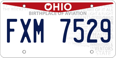 OH license plate FXM7529