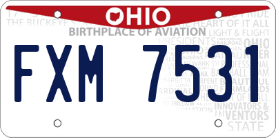 OH license plate FXM7531