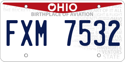 OH license plate FXM7532