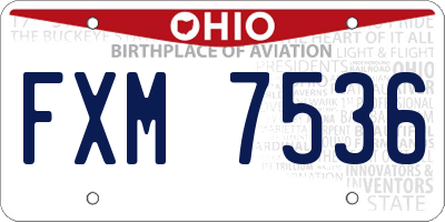 OH license plate FXM7536