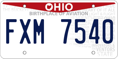 OH license plate FXM7540