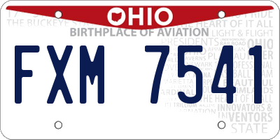 OH license plate FXM7541