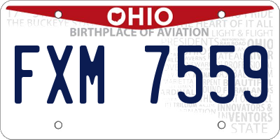 OH license plate FXM7559