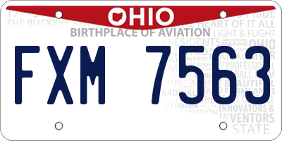 OH license plate FXM7563