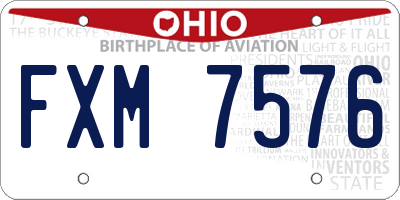 OH license plate FXM7576