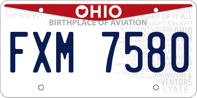 OH license plate FXM7580