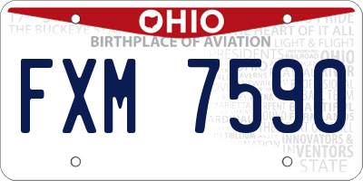 OH license plate FXM7590