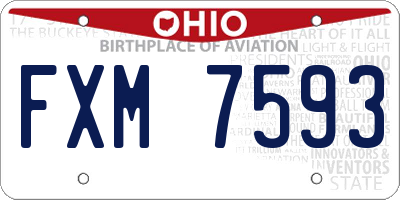OH license plate FXM7593