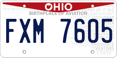 OH license plate FXM7605