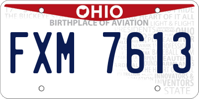 OH license plate FXM7613