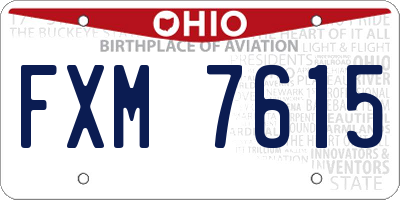 OH license plate FXM7615