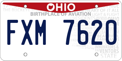OH license plate FXM7620