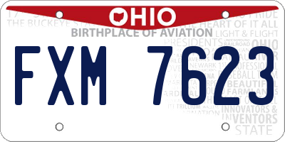 OH license plate FXM7623