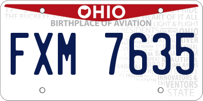 OH license plate FXM7635