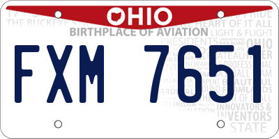 OH license plate FXM7651