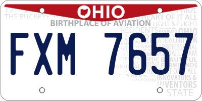 OH license plate FXM7657