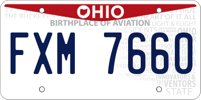 OH license plate FXM7660