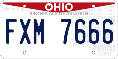 OH license plate FXM7666