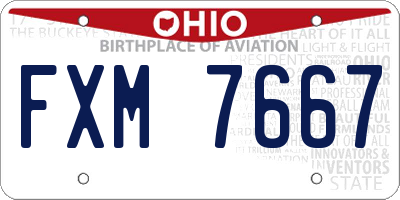 OH license plate FXM7667
