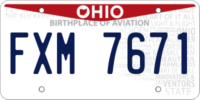 OH license plate FXM7671
