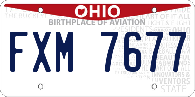 OH license plate FXM7677