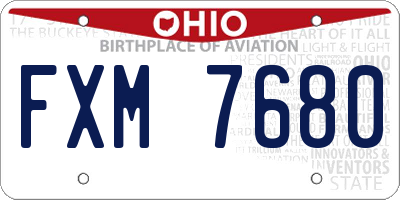 OH license plate FXM7680