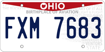 OH license plate FXM7683