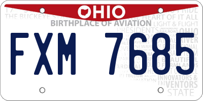 OH license plate FXM7685