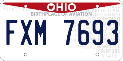 OH license plate FXM7693