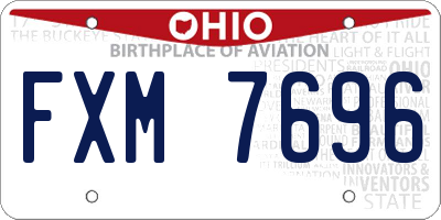 OH license plate FXM7696