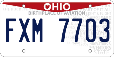 OH license plate FXM7703