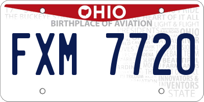 OH license plate FXM7720