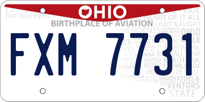 OH license plate FXM7731