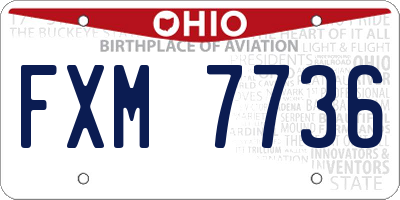 OH license plate FXM7736