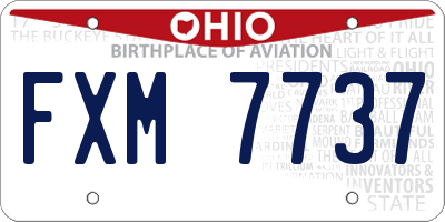 OH license plate FXM7737