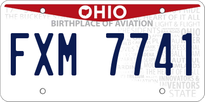 OH license plate FXM7741