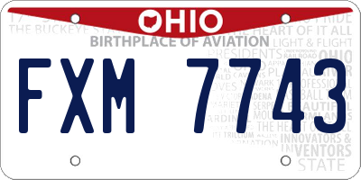 OH license plate FXM7743