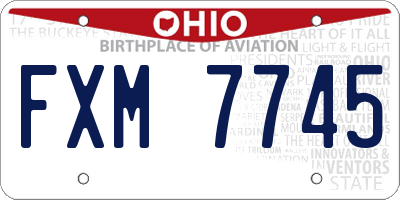 OH license plate FXM7745