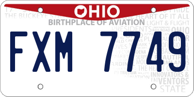 OH license plate FXM7749