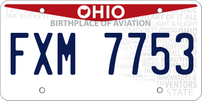 OH license plate FXM7753