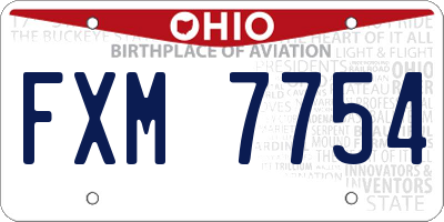 OH license plate FXM7754