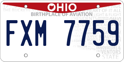 OH license plate FXM7759