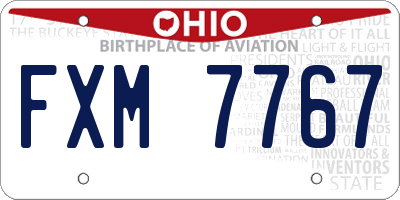 OH license plate FXM7767