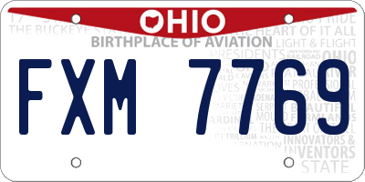 OH license plate FXM7769