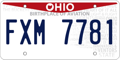 OH license plate FXM7781