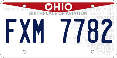 OH license plate FXM7782